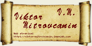 Viktor Mitrovčanin vizit kartica